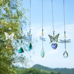 H&D 6pcs Colorful Crystal Prisms Suncatcher for Window Rainbow Maker Hanging Art Ornament for Home,Office,Garden Decoration Gift