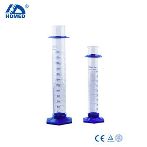 HDMED Laboratory Glass Measuring Cylinder With Ground-in Glass Stopper