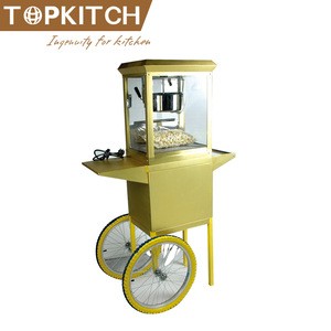 Heavy Duty High Efficiency CE Approved Stainless Steel Commercial Kettle Popcorn Maker Vending Cart