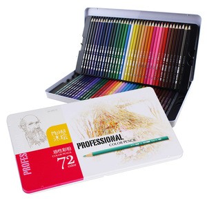 Hexagon oil based 72 colors art coloring pencil color set in iron box