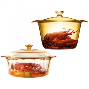 high borolicicate pyrex transparent glass cooking pot lowest price