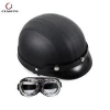 High quality ABS & PU Leather Motorcycle Open Half Face Helmets With Motorcycle Goggles for Sale