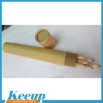 high quality cheap suztomize logo Promotional custom printed recycled color pencil set in round paper box