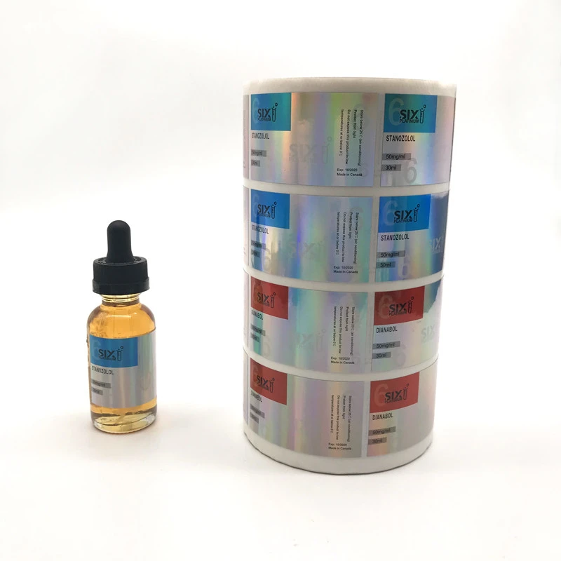 High Quality Custom Adhesive Stickers With Holographic Logo Vial Labes