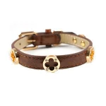 High Quality Custom Professional Crystal Leather Pet Products Dog Collar Designer