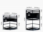 High quality custom stainless steel  kitchen triangle wall hanging floor corner storage spice shelf rack
