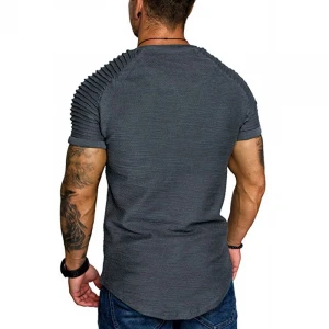 Hight Quality Mens Custom Logo T Shirt Blank Plain Wholesale Cotton Polyester Short Sleeve T Shirt