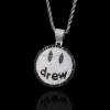 hip hop Fashion Jewelry halloween pendant Letter 18K gold color plated CZ zircon necklace gold plated jewelry