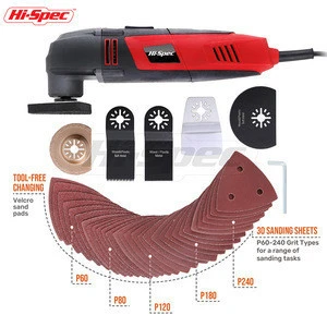Hispec 220W Power Corded Oscillating Multi Tool Sets with 37 pc Blade &amp; Sanding Kit for a Detail Sander Mini Saw Grinder Scraper