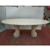 Home Furniture Cream Marfil Beige Marble Oval Dining Tables