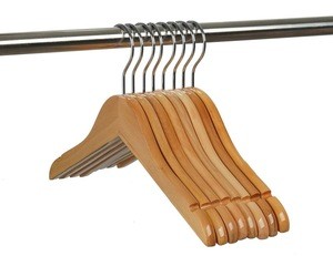 Home popular natural wooden cloths rack rack hanger set for garment