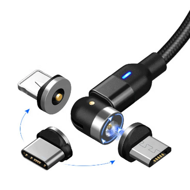 Hot 180 Degree Rotating magnetic usb cable high quality fast magnetic charging cable type C
