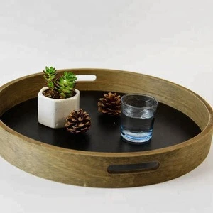 Hot functional wooden MDF round plate with chalkboard
