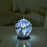 Hot Sale 90 ML Quiet Ultrasonic  Aroma Diffuser  LED Color Changing  Glass Marble Essential Oil Diffuser