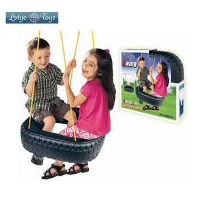 Hot sale double seat plastic tire swing for kids