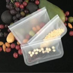 Hot Sale Eco Friendly Leakproof Reusable Freezer Liquid Silicone Food Storage Bag with Reusable Ziplock Bags