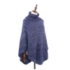hot sale high round collar pullover knitted shawl,designer shawl