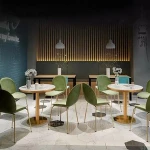 hot sale modern design commercial furniture round marble top gold metal base conference table accent table end table