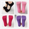 Hot Sale Womens Cotton Yoga Socks Open Back Cotton Non Slip Five Finger Black Yoga Socks