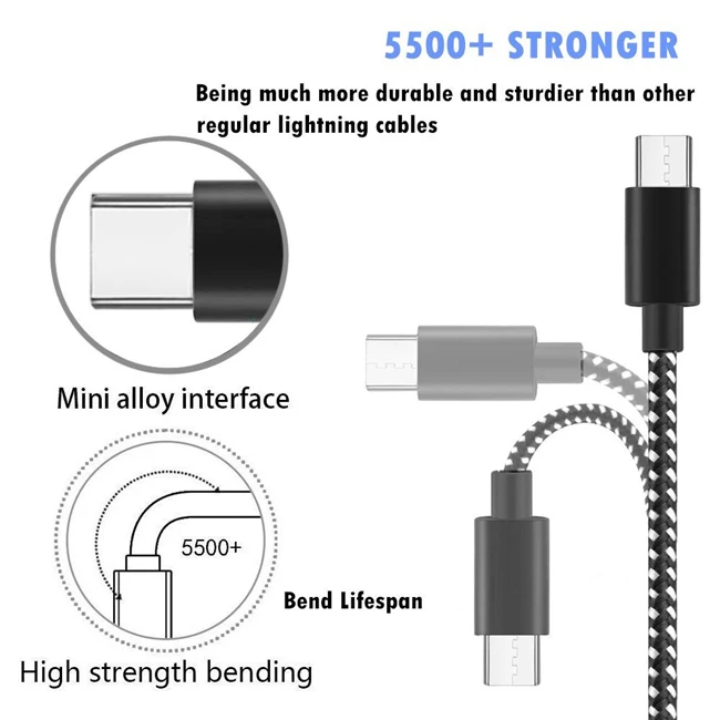 Hot sell USB Type C Cable Quick Charge USB-C Fast Charging Mobile Phone Data Cable