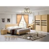 hotel bedroom furniture with wooden bed and wardrobe