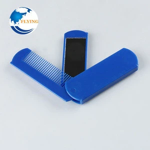 Hotel Travel Folding Massage Comb Portable Disposable Plastic Comb with mirror