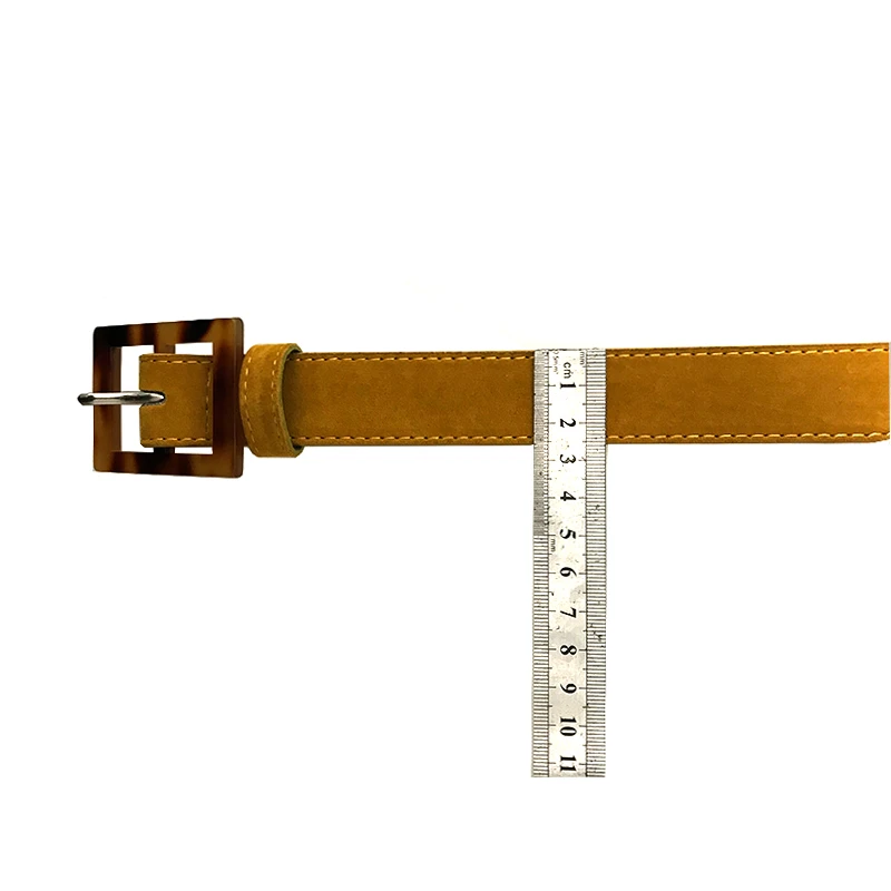 hotsales fashion casual belt for woman belt PU leather yellow women  belt custom resin plastic
