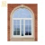 House sliding window grill design with modern simple design powder coated white aluminium french half moon arch windows