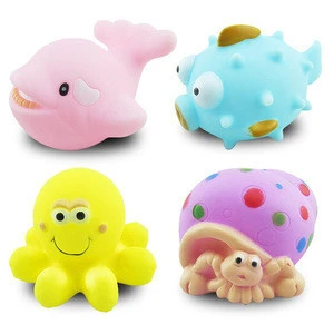 ICTI Certificated Custom Made Baby Bath Classic Ocean Animal Toys Squeaky Set toy
