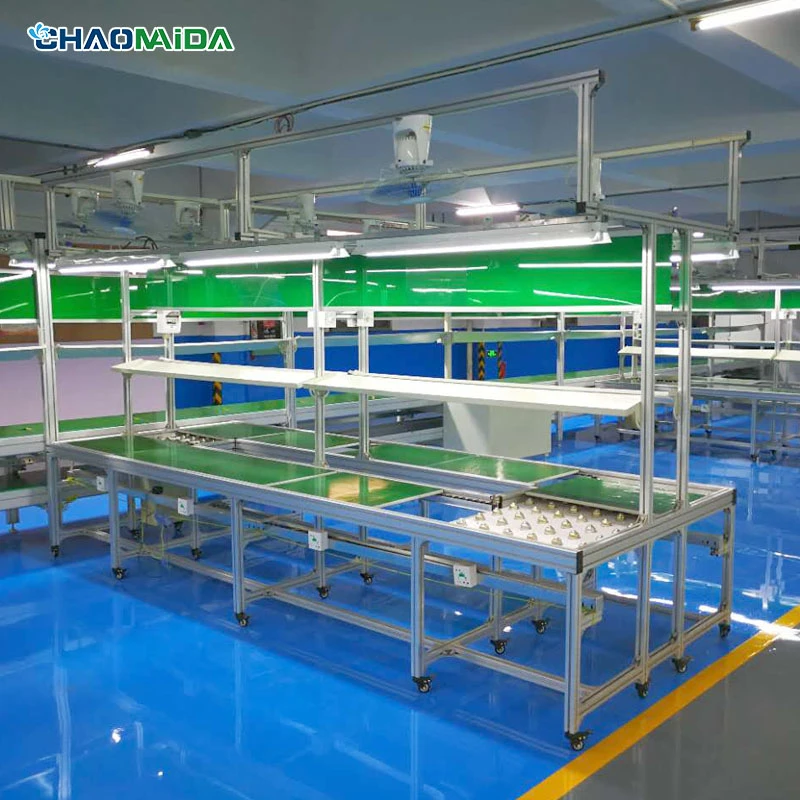 industrial flexible hand push tooling board assembly line with ball table roller conveyor production line