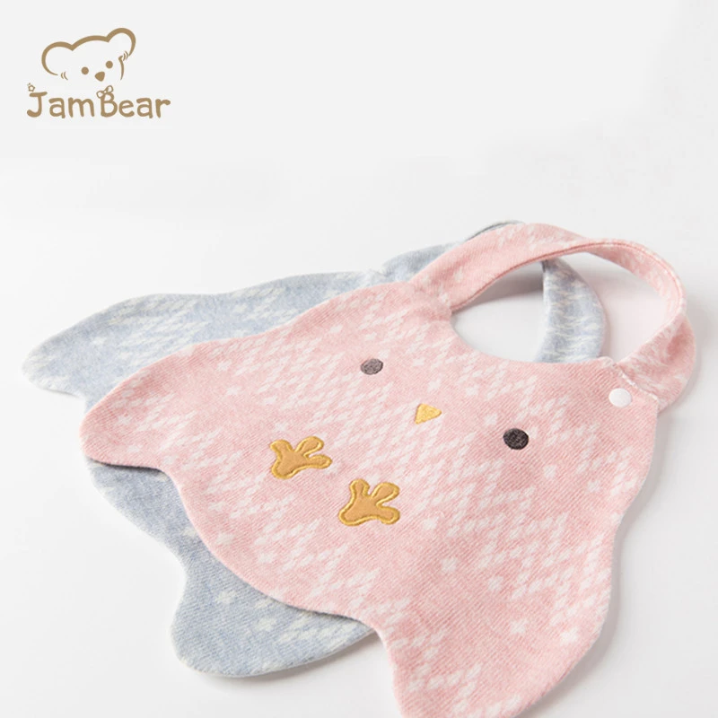 Jambear Baby Bibs Customizable Bibs Cute Chick Style 100% Cotton OEM Service Snap Button Eco-friendly Washable Printed Support