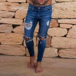 Jeans Wholesale Hip Hop Clothes Ripped Skinny Denim Pants Men Jeans