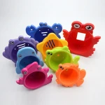 Kids educational fun shower water piles cup bath tub stacking cups toy
