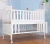 Import kids furniture pine wood material white baby cot bed with playpen bed function from China