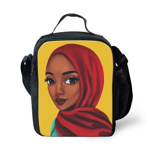 Kids Lunch Bag Thermal Lunch Box Bag Black Queen African Girls Printing Lunchbox Children Insulated Food Storage