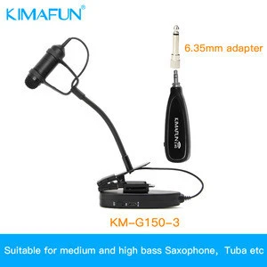 KIMAFUN Wireless Instrument Gooseneck Microphone KM-G150-3 Condenser Sax Mic for Brass&amp;woodwind Instruments