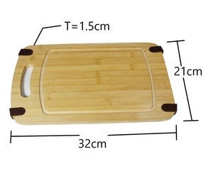 Kitchen Cutting Board with Hanging Hole Natural Bamboo Chopping Boards with Juice Groove Bamboo Cutting Board With Non Slip Feet