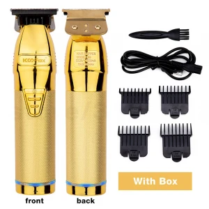 KOOFEX 2021 Gold All Stainless Steel Body Sharp Teeth USB Charge Fast Heating High Rotating Speed Hair Trimmer