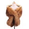Large Winter Women Warm Fur Scarves Faux Type Mixed Colors Fur Collar Shawl