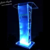 Latest clear acrylic podium, plexiglass podium with led light furniture
