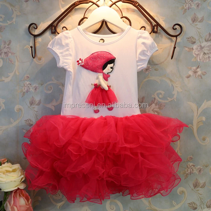 Latest dress designs wholesale cheap baby girl ruffle dress 3D TUTU skirt