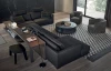 Latest modern leisure home design u shaped sectional living room fabric upholstered sofa sets