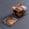 Latest new fashion custom unique crystal resin cup coasters eco friendly
