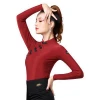 Latin Dance Dress Women&#39;s Dance Practice ballroom latin stage upper Clothes Spring Dance Square Clothes Long Sleeve Leotards