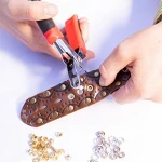 Leather Hole Punch Eyelet and Snap Setting Pliers Tool Kit for Crafts DIY Belts Dog Collars Saddles Watch Bands Straps