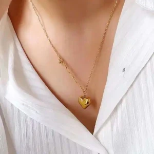 Lerca 18K Pure Gold Pendant Charm Fine Jewelry 18k Real Gold Heart Shape Pendant Necklaces for Women