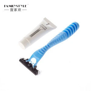 Light Blue Shaving Stick Razor for Hotel Disposable Shaving Razor with Shaving Cream