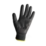 Light Weight Black Polyester Nylon PU Palm Coated Hand Work Gloves For Precise Electronic Work