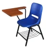 Lightweight plastic school chair with writing pad