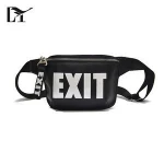 Lingyue CB3016 2018 Fashion PU Leather Waist Bag Women Fanny Pack Letter EXIT Waist Packs Belt Bag Female Waist Bag